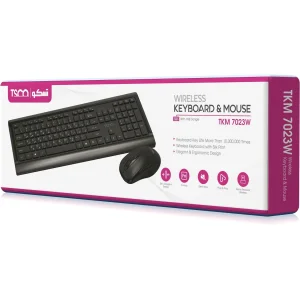 کیبورد و ماوس بی سیم تسکو مدل TKM 7025W، سوییچ ممبران، Full-Size