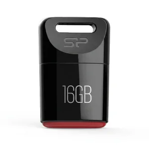 فلش مموری سیلیکون پاور مدل Touch T06 ظرفیت 16 گیگابایت، رابط USB2.0، مقاوم در برابر آب، گردوغبار و شوک، ابعاد کوچک و وزن 3.6 گرم، سازگار با ویندوز، مک و لینوکس