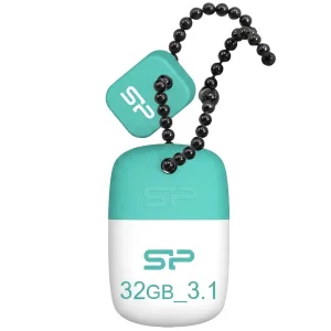 فلش مموری 32 گیگابایت سیلیکون پاور مدل Jewel J07 با رابط USB سه، مقاوم در برابر آب، ضربه، لرزش و گردوغبار، دارای درپوش و زنجیر نگهدارنده