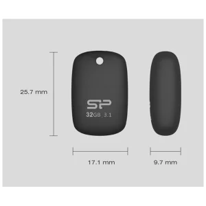 فلش مموری 32 گیگابایت سیلیکون پاور مدل Jewel J07 با رابط USB سه، مقاوم در برابر آب، ضربه، لرزش و گردوغبار، دارای درپوش و زنجیر نگهدارنده
