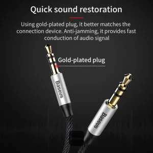 کابل AUX باسئوس مدل Yiven Audio M30 طول 1.5 متر