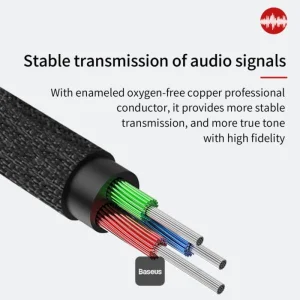کابل AUX باسئوس مدل Yiven Audio M30 طول 1.5 متر