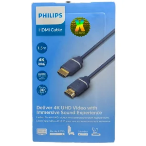 کابل HDMI فیلیپس مدل  high speed with ethernet 4K طول 1.5 متر