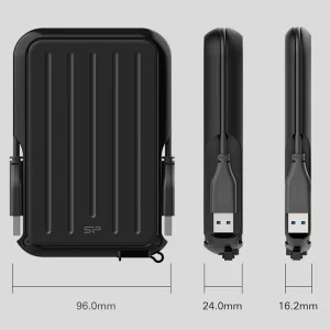 هارد اکسترنال سیلیکون پاور مدل Armor A66 ظرفیت یک ترابایت دارای رابط USB Type-A 3.2