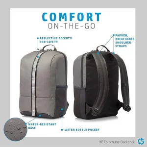 کوله پشتی لپ تاپ اچ‌ پی مدل Commuter Backpack Gray مناسب برای لپ تاپ 14.1 تا 15.6 اینچی