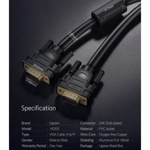 کابل VGA یوگرین مدل VG101-11646 طول 2 متر