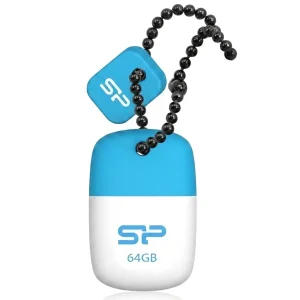 فلش مموری 64 گیگابایت سیلیکون پاور مدل Touch T07 با رابط USB 2.0 Type-A، طراحی درپوش‌دار و بدنه سیلیکونی