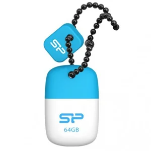 فلش مموری 64 گیگابایت سیلیکون پاور مدل Touch T07 با رابط USB 2.0 Type-A، طراحی درپوش‌دار و بدنه سیلیکونی