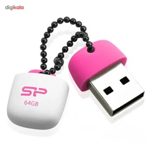 فلش مموری 64 گیگابایت سیلیکون پاور مدل Touch T07 با رابط USB 2.0 Type-A، طراحی درپوش‌دار و بدنه سیلیکونی