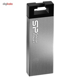 فلش مموری 64 گیگابایتی سیلیکون پاور مدل Touch 835 با رابط USB 2.0، بدنه فلزی سندبلاست ضد خش، طراحی بدون درب و مقاوم در برابر آب، ضربه، فشار و گرد و غبار