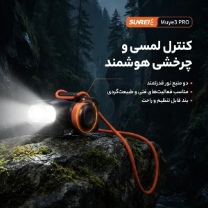 چراغ پیشانی سانری مدل Muye3 PRO با نور مهتابی