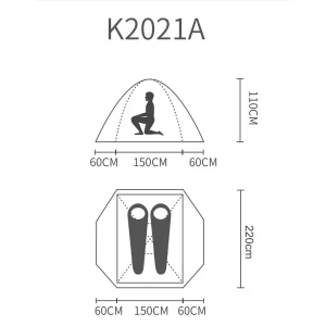 چادر کوهنوردی 2 نفره پکینیو مدل K2021-A
