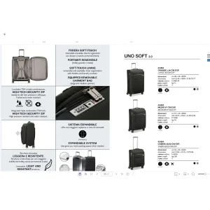 چمدان رونکاتو مدل UNO SOFT 3.0 کد 414654 سایز کوچک ارتفاع 55 سانتی متر