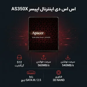 اس اس دی اینترنال SATA III اپیسر مدل AS350X ظرفیت 512 گیگابایت