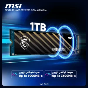اس اس دی اینترنال PCIe Gen4 x4 ام اس آی مدل SPATIUM M450 ظرفیت 1 ترابایت