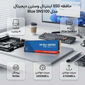 اس اس دی اینترنال M.2 PCIe Gen4 x4 NVMe وسترن دیجیتال مدل SN5100 NEW ظرفیت چهار ترابایت