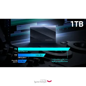 اس اس دی اکسترنال سامسونگ مدل T9 ظرفیت 1 ترابایت رابط USB 3.2 Gen2