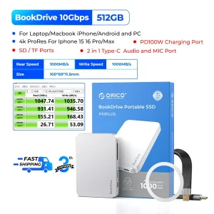 اس اس دی اکسترنال اوریکو مدل P10PRO-512G ظرفیت 512 گیگابایت رابط USB 3.2 Gen2