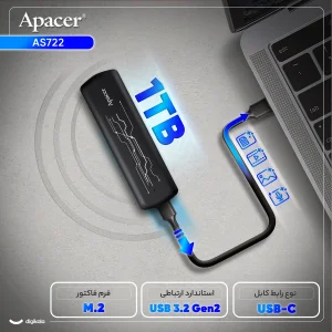 اس اس دی اکسترنال اپیسر مدل AS722 ظرفیت 1 ترابایت رابط USB 3.2 Gen2