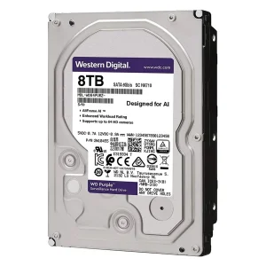 هارد دیسک اینترنال وسترن دیجیتال با رابط SATA 3.0 مدل WD 8TB Purple 256MB SATA 6Gb/s ظرفیت 8 ترابایت