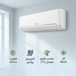 کولر گازی اسپلیت دیواری 24000 دور ثابت ایکس ویژن مدل XAC-24CHSA/HCT1