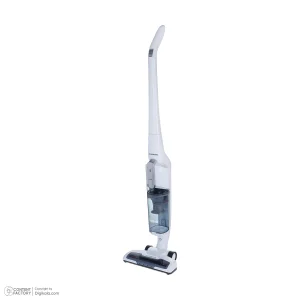 جارو شارژی عصایی ایکس‌ویژن مدل SVC-2950 باتری لیتیوم‌یونی 2000 میلی‌آمپر، موتور 140 وات با توان مکش 8 کیلوپاسکال، فیلتر HEPA قابل شست‌وشو، تنظیم سرعت دو حالته و پایه شارژ دیواری