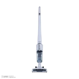جارو شارژی عصایی ایکس‌ویژن مدل SVC-2950 باتری لیتیوم‌یونی 2000 میلی‌آمپر، موتور 140 وات با توان مکش 8 کیلوپاسکال، فیلتر HEPA قابل شست‌وشو، تنظیم سرعت دو حالته و پایه شارژ دیواری