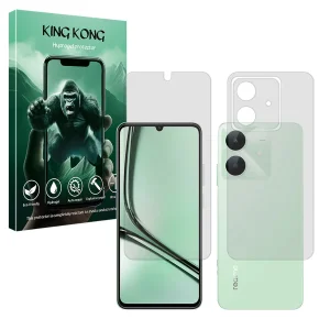 محافظ صفحه نمایش شفاف کینگ کونگ مدل Tough مناسب برای گوشی موبایل ریلمی Note 60X به همراه محافظ پشت گوشی