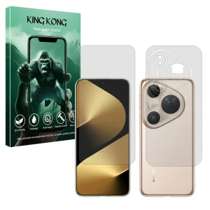 محافظ صفحه نمایش شفاف کینگ کونگ مدل Tough مناسب برای گوشی موبایل هوآوی Pura 80 Ultra به همراه محافظ پشت گوشی