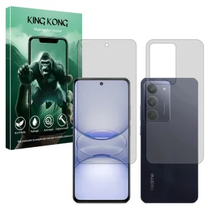 محافظ صفحه نمایش مات کینگ کونگ مدل هیدروژلی مناسب برای گوشی موبایل ریلمی C75x به همراه محافظ پشت گوشی