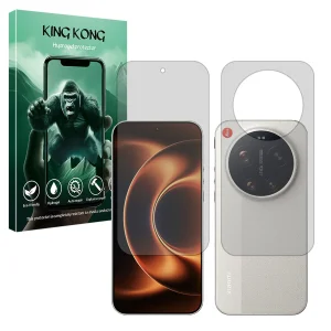 محافظ صفحه نمایش مات کینگ کونگ مدل هیدروژلی مناسب برای گوشی موبایل شیائومی 17 Ultra به همراه محافظ پشت گوشی