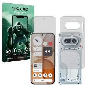 محافظ صفحه نمایش شفاف کینگ کونگ مدل هیدروژلی مناسب برای گوشی موبایل ناتینگ Phone 4a به همراه محافظ پشت گوشی