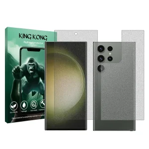 محافظ صفحه نمایش مات کینگ کونگ مدل Tough مناسب برای گوشی موبایل سامسونگ Galaxy S23 Ultra به همراه محافظ پشت گوشی