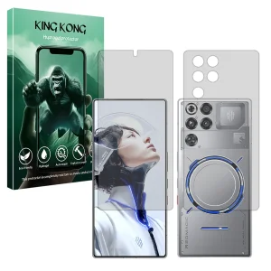 محافظ صفحه نمایش مات کینگ کونگ مدل هیدروژلی مناسب برای گوشی موبایل زد تی ای Nubia RedMagic 11 Pro Plus به همراه محافظ پشت گوشی