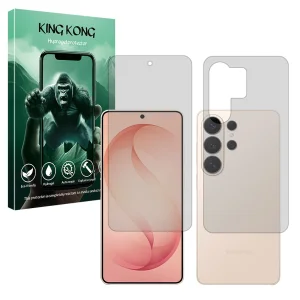 محافظ صفحه نمایش مات کینگ کونگ مدل هیدروژلی مناسب برای گوشی موبایل سامسونگ Galaxy S26 Ultra به همراه محافظ پشت صفحه