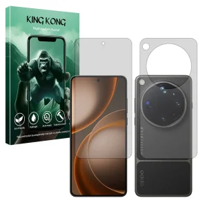 محافظ صفحه نمایش مات کینگ کونگ مدل هیدروژلی مناسب برای گوشی موبایل اوپو Find X9 Ultra به همراه محافظ پشت گوشی