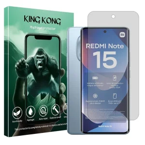 محافظ صفحه نمایش شفاف کینگ کونگ مدل هیدروژلی مناسب برای گوشی موبایل شیائومی Redmi Note 15 4G