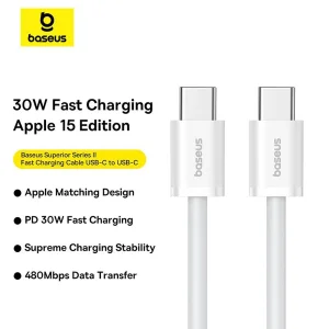 کابل USB-C بیسوس مدل Superior Series ll 30W طول 2 متر
