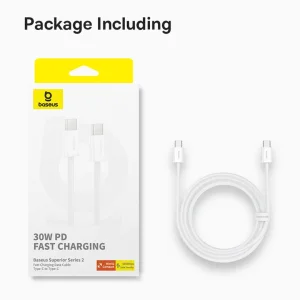 کابل USB-C بیسوس مدل Superior Series ll 30W طول 2 متر