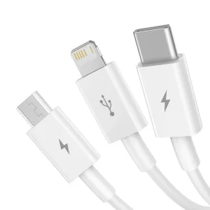 کابل تبدیل USB به microUSB / لایتنینگ / USB-C باسئوس مدل Superior Series  طول 1.5 متر