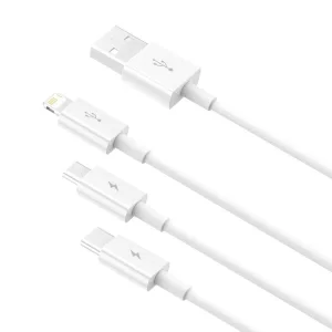 کابل تبدیل USB به microUSB / لایتنینگ / USB-C باسئوس مدل Superior Series  طول 1.5 متر