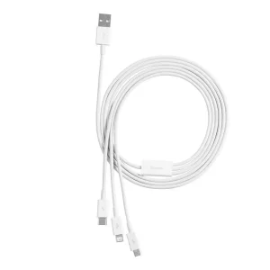 کابل تبدیل USB به microUSB / لایتنینگ / USB-C باسئوس مدل Superior Series  طول 1.5 متر