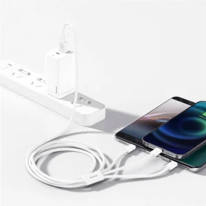 کابل تبدیل USB به microUSB / لایتنینگ / USB-C باسئوس مدل Superior Series  طول 1.5 متر