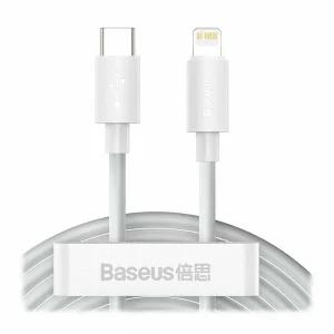 کابل USB-C به لایتنینگ باسئوس مدل SIMPLE WISDOM 20W طول 1.5 متر بسته 2 عددی