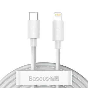 کابل USB-C به لایتنینگ باسئوس مدل SIMPLE WISDOM 20W طول 1.5 متر بسته 2 عددی