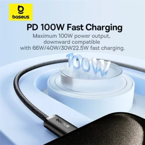 کابل USB-C  بیسوس مدل Dynamic 3 Series 100W طول 1 متر