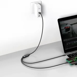کابل 1 به 2 USB-C باسئوس مدل ONE FOR TWO طول 1.5 متر