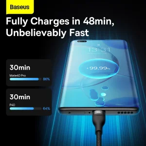 کابل تبدیل USB به لایتنینگ/USB-C/micro-USB بیسوس مدل Flash Series II 66W طول 1.2 متر
