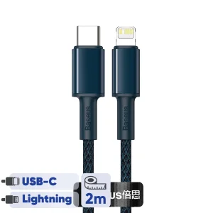 کابل تبدیل USB-C به لایتنینگ باسئوس مدل High Density 20W طول ۲ متر