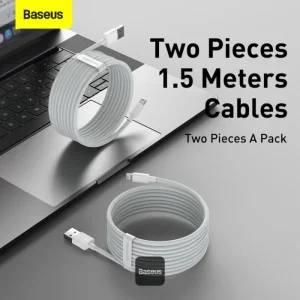 کابل USB-C به لایتنینگ باسئوس مدل tzcatlzj-02 طول 1.5 متر بسته 2 عددی
